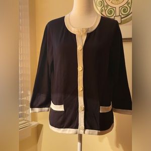 Classic Vintage Black and White Pima Cotton Sweater